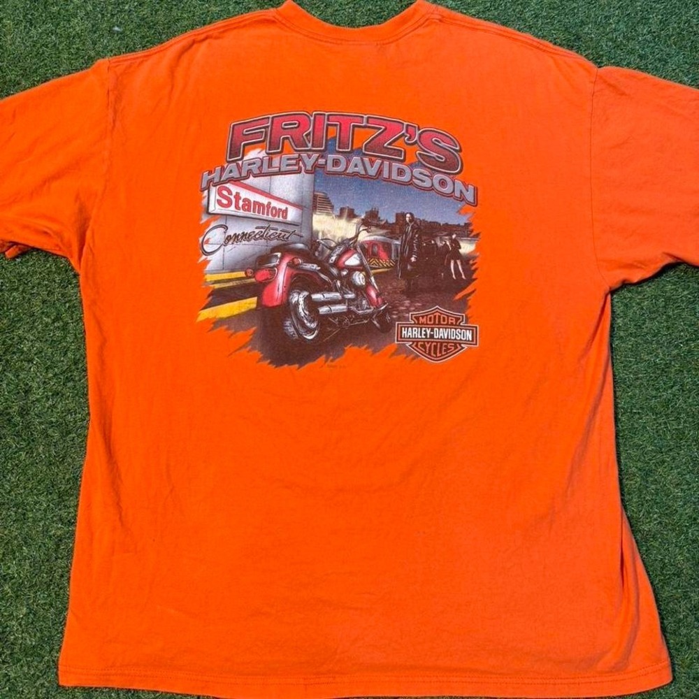 Harley Davidson orange‎ t-shirt #biker #motorcycle 2Xl